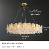 Luxury Glass Chandelier with Pearl Accents - Modern Ceiling Pendant Light Fixture for Living Room, Dining Room & Bedroom