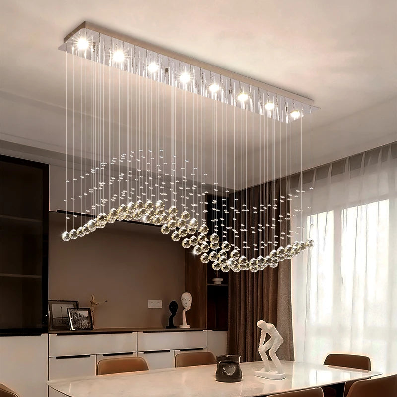 Modern Crystal Pendant Ceiling Lamp - Luxury Suspension Living Room Light
