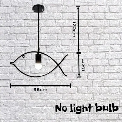 Artistic Iron Art Fish Pendant Light - Retro Single-Head Decorative Ceiling Lamp