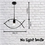 Artistic Iron Art Fish Pendant Light - Retro Single-Head Decorative Ceiling Lamp