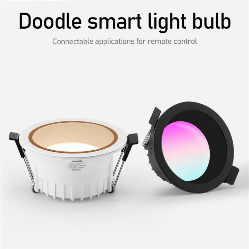 Work With Alexa Google Home Rgb Ww Cw 110v 220v Voice Control Smart Ceiling Light Smart Home Led Downlight App Control