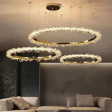 Modern Luxury Crystal LED Chandelier - Minimalist Pendant Light for Living Room