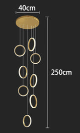 Modern Long Spiral Chandelier - Grand Staircase Pendant Lamp for High Ceilings