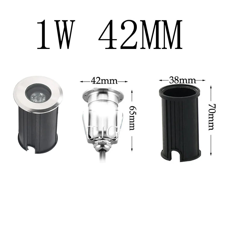 IP68 DC12V 220V 3W Outdoor Lighting for Garden Yard Step Stairs Floor Deck LED Recessed Inground Lamps LED Underground Spotlight