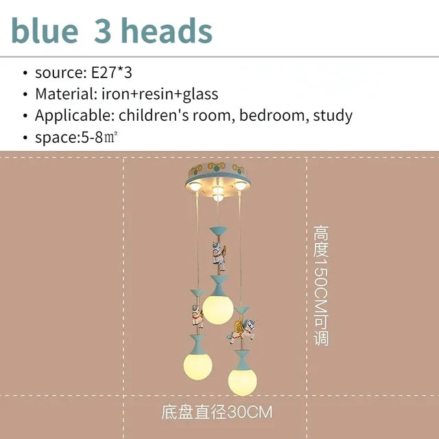 Modern Creative Unicorn Cartoon Pendant Lamp Simple Baby Room Children's Chamber Bedroom LED Eye Protection Ceiling Light