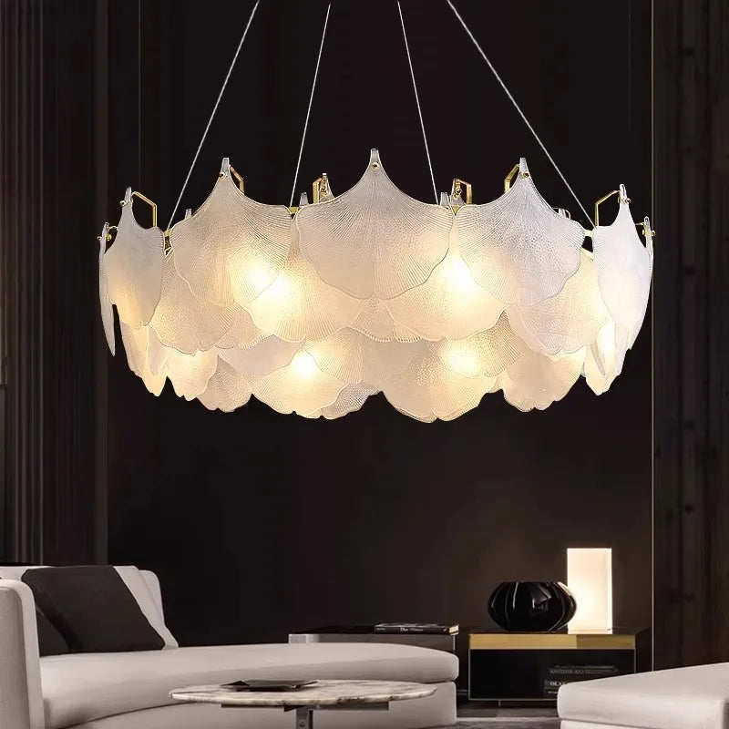 Modern Luxury Lustre Led Glass Chandelier Living Dining Room Circle Pendant Lights Indoor Decoration Home Hanging Lamps Luminair
