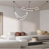 Modern Nordic Artistic Decorative Long Lines LED Pendant Light Hanging Lamps Exhibition Gallery Restaurant Lighting Fixture