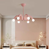Modern Metal E27 Pendant Light in Black, Beige, Blue & Pink - Art Deco Ceiling Hanging Lamp Fixture for Parlor, Bedroom & Dining Room