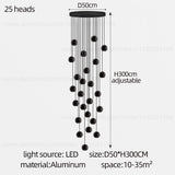 Orb Chandelier Interior Lighting Decorative Lamps Black Circular Penthouse Designer Living Room Pendant Stairwell Chandelier