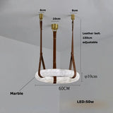 2026 Circular Marble Leather LED Hanging Lamp Modern Bedroom Living Room Main Light Fixture Nordic Faux Marble Pendant Light