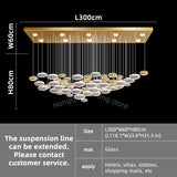 Customable Modern Chandelier Hotel Restaurant Lobby Pendant Light Luxury Villa High Ceiling Lighting Hall Glass Hanging Lamp