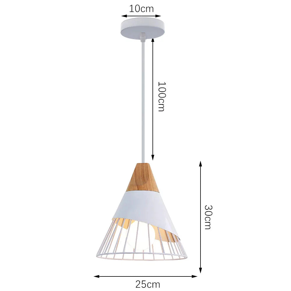 Loft Modern Pendant Light Wood Nordic Hanging Lamp Kitchen Lighting Fixture Industrial Chandelier Hanglamp Living Room Luminaire