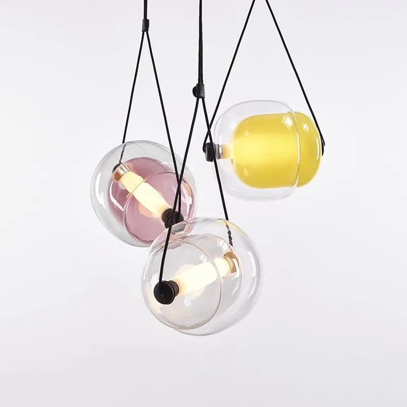 Nordic Led Colorful Glass Pendant Light Modern Fashion Czech Capsule Design Restaurant Kitchen Hanging lamp Bar Bedroom Fixtures
