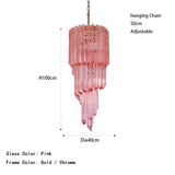 Modern Luxury Pink Crystal Glass LED Pendant Light Nordic Ceiling Home Decoration Lobby Living Room Staircase Ceiling Lamp