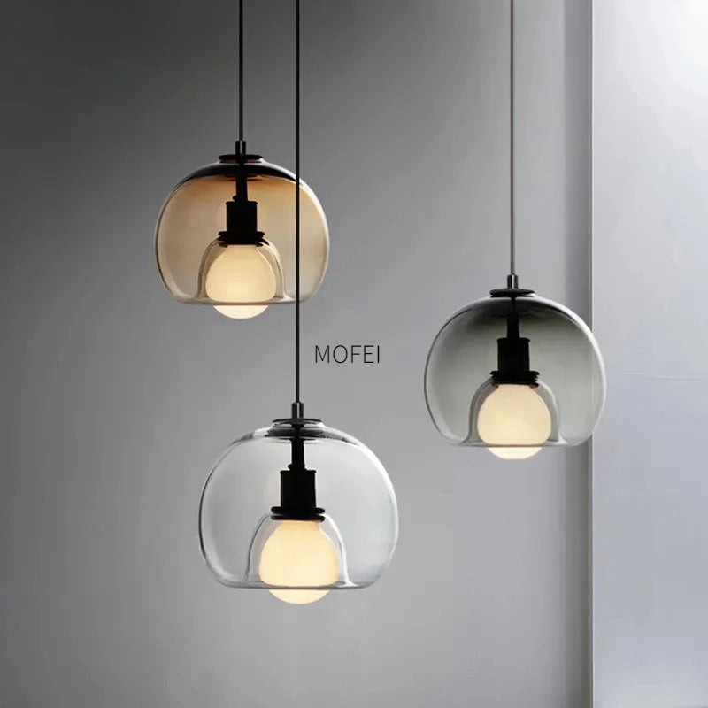 Nordic Luxury LED Chandelier - Modern Glass Pendant Light for Dining & Bedside