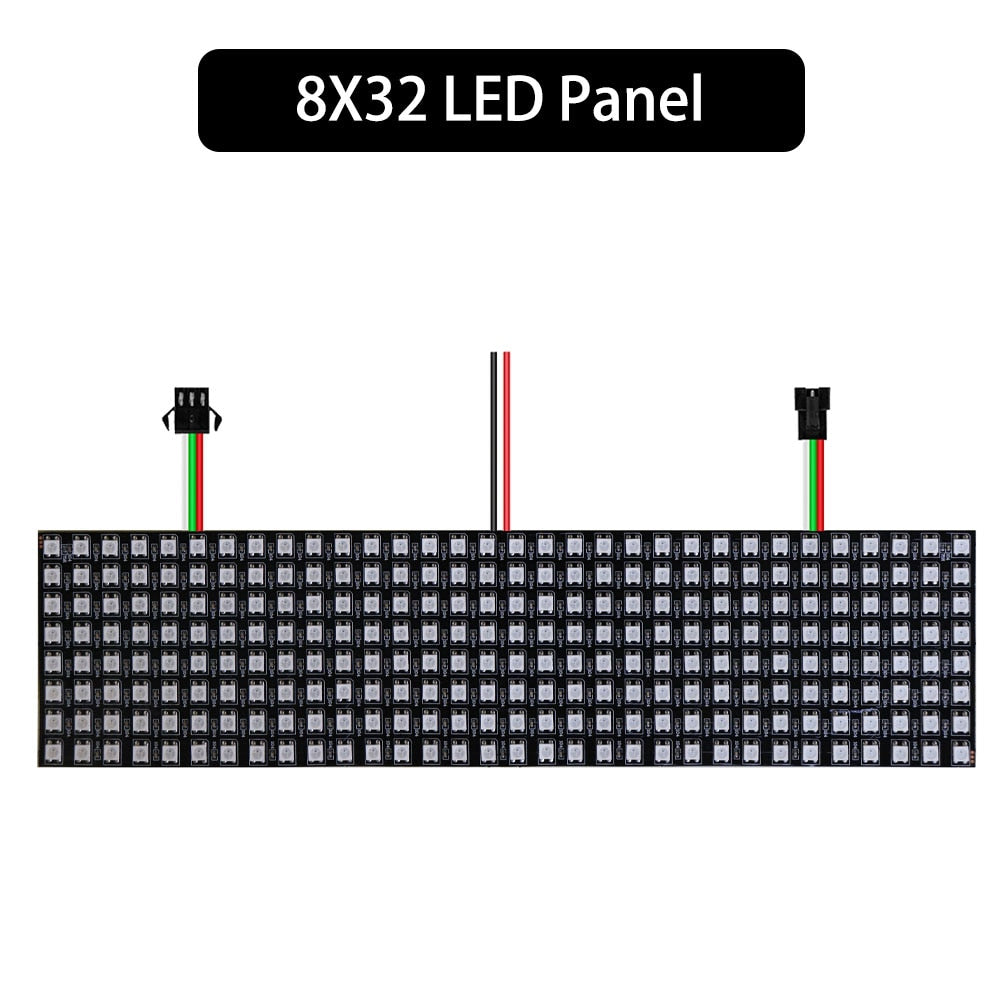 RGB LED Digital Flexible Individually Addressable Panel Light Strip WS2812 8x8 16x16 8x32 Module Matrix Screen 5V