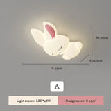 Modern Cute Children's Room Ceiling Lights LED White Rabbit Light Simple Cartoon Princess Room Little Girl Bedroom Decor Ceiling
