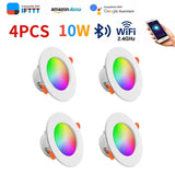 LED Downlight  Smart Life Dimming Spot Bluetooth Lamp 10W RGB+CW+WW Change Warm Smart Lamp Work with Alexa Google Home