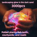 3000Pcs/Bag Luminous Glow Sand, Garden Wedding Party Aquarium Decor, Colorful Reusable Mini Landscape Pot Gardening Supplies