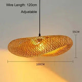 Handmade Bamboo Weaving LED Pendant - Vintage Rattan Hanging Chandelier
