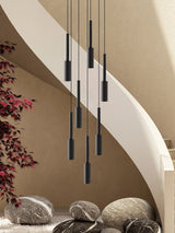 Cylindrical Pendant Light Long Line Attic Chandelier - Modern LED Villa Spotlight
