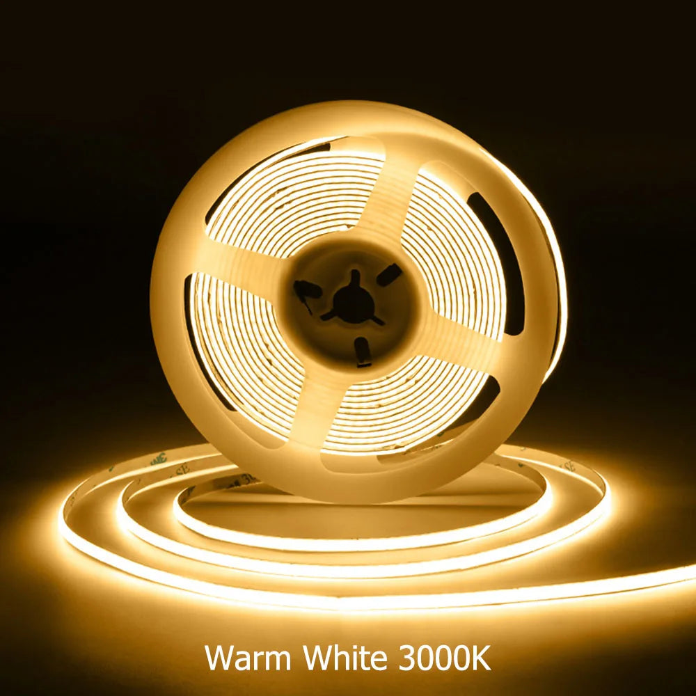 Ultra-Thin COB LED Strip 12V 24V - 2mm 3mm 5mm 8mm 10mm Flexible Tape