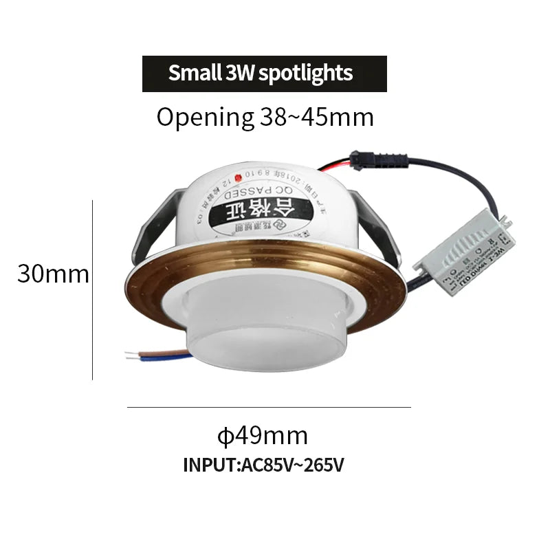 Recessed mini Spotlight 1w 3w LED ceiling light 110 volt 220V embedded decorative small downlight with driver set