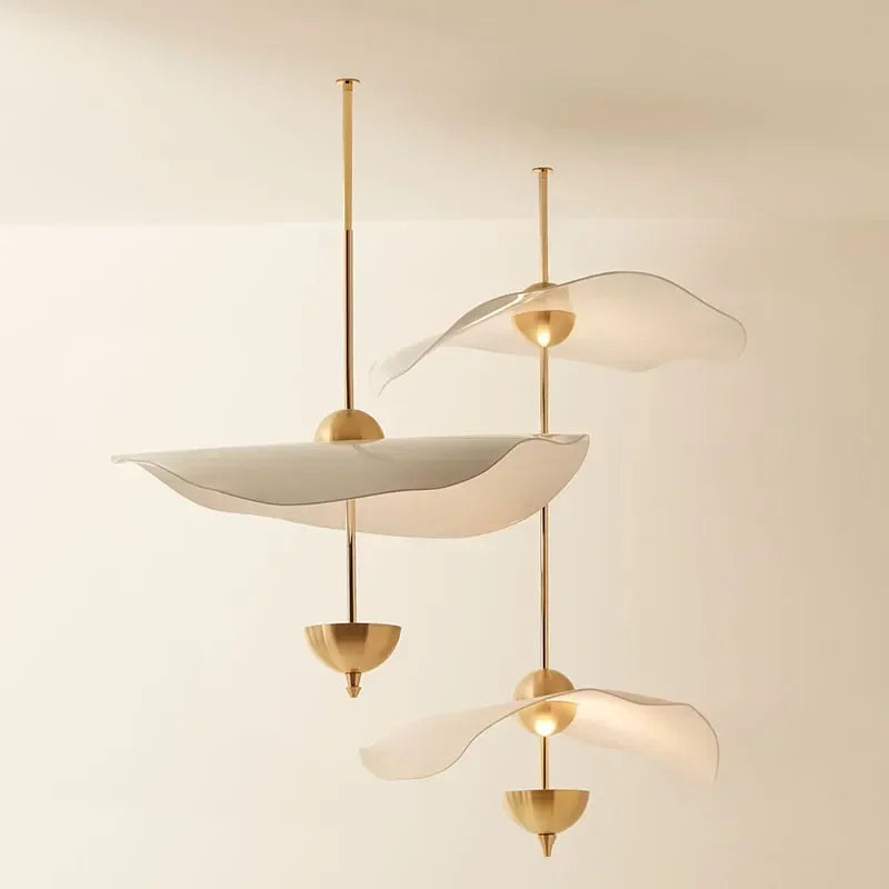 Lotus Leaf Hanging Lamps for Ceiling Staircase Restaurant Living Room Pendant Light Hotel Lobby Chandelier Room Decor Mood Light