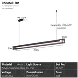 Linear Dining room chandelier kitchen island lighting dining table bar lamp led long strip modern lamp glass Pendant light black
