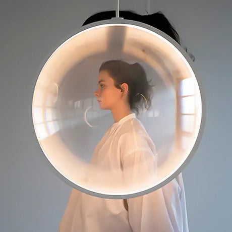  Pendant light LED Round clear glass light fixture Hotel Hall Living room lamp Restaurant designer pendent light