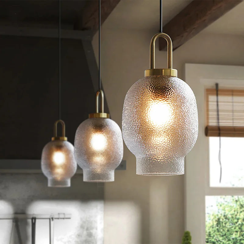 Modern LED Lantern Glass Ceiling Chandeliers Minimalist Nordic Living Dining Room Hanging Light Home Decors Pendent Lamp Fixtures