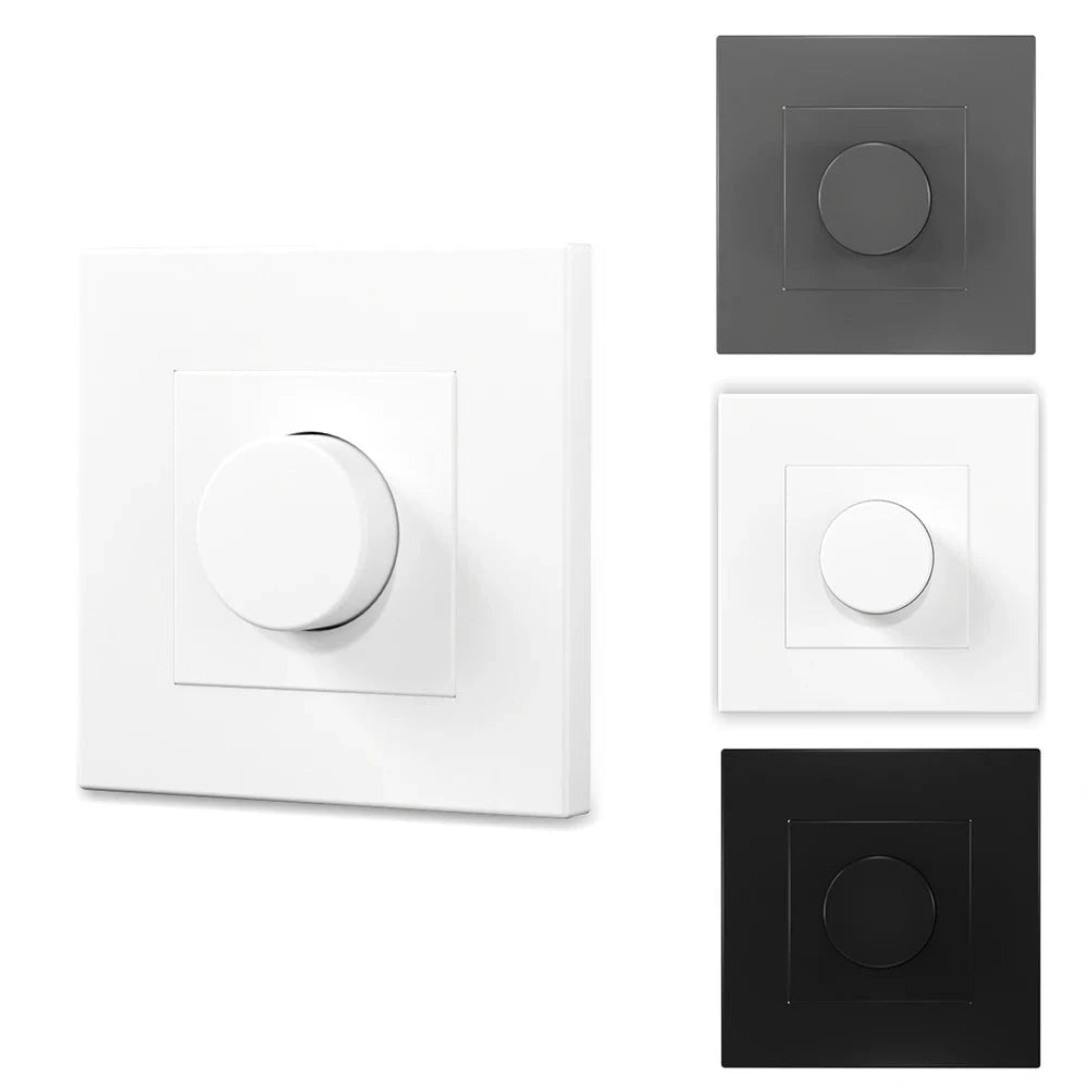 Adjustable Rotary Knob Switch Dimmer Light Plastic Mechanical LED Dimmable Brightness Memory Wall Mounted Switches