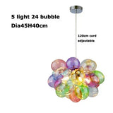 Modern Colorful Glass Ball Chandeliers For Living Bedroom Pendant Lamp Lustres Para Sala De Jantar Hanging