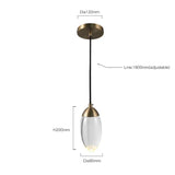 Modern Crystal ball LED Pendant lights Nordic Copper lighting bedroom bedside single head  bar corridor small Hanging lamp