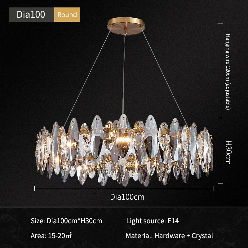 Ceiling Chandeliers 2026 New Modern Luxury Crystal Indoor Pendant Lamp for Living Dining Room Decor Hanging Light Lustre Fixture