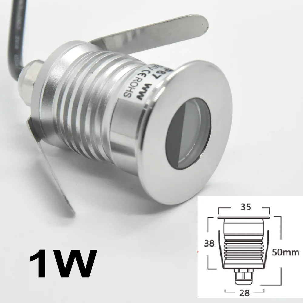 Spotlight Sauna Stair Lamp Mini Stainless Steel IP67 1W CREE 12V 24V LED Downlight Outdoor Garden Pool Buried Spot Lighting