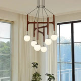 Italian Porada ASTRA Wooden Pendant Light Retro Multi Head Minimalist Restaurant Living Room Chandelier LED Interior Decora Lamp