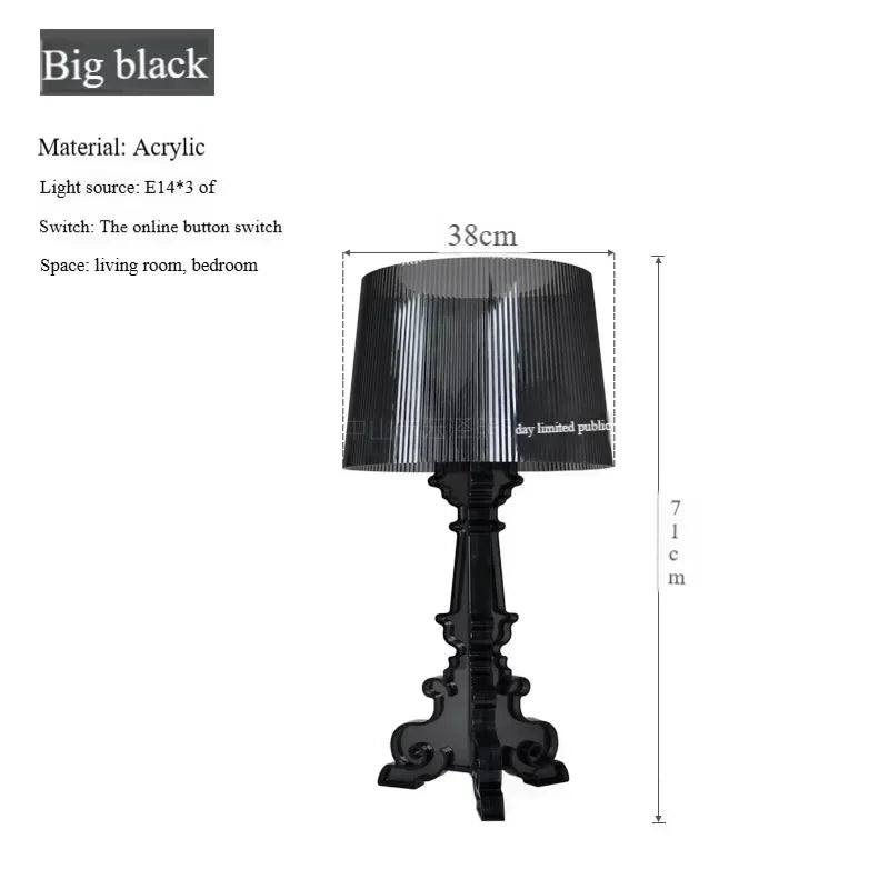 Nordic Designer Transparent White Baroque Ghost Table Lamp Bedside Sofa Lighting Decoration LED Ambient Light