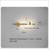Nordic Luxury Butterfly LED Lights High Quality Bedside Lamp for Bedroom Restaurant Living Room Decoration Acrylic Chandelier