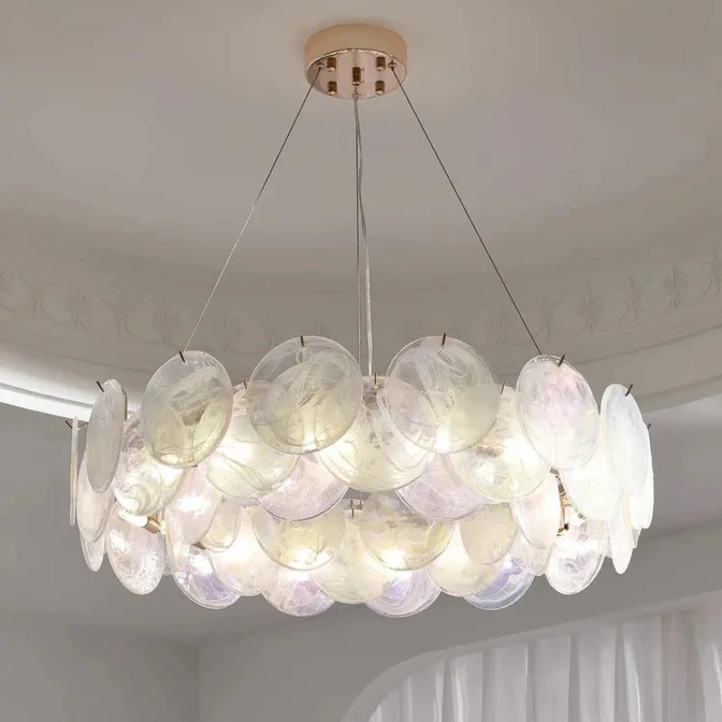 Italian Murano Glass Pendant Chandelier Light (E14 Bulb Base) - Luxury Modern Ceiling Lamp Fixture for Living Room, Dining Room, Bedroom & Restaurant Decor