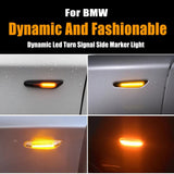 2Pcs Sequential Flashing LED Turn Signal Side Marker Light Blinker for BMW X3 E83 X1 E84 E46 E60 E61 E81 E82 E88 E90 E91 E92 E93