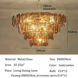 Luxury Murano Glass Ceiling Chandelier Pendant Light - Handcrafted Modern Hanging Lamp Fixture for Dining Room, Living Room & Home Interior Decor