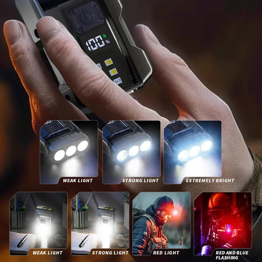 Portable Mini Keychain Flashlight Led Bright EDC Torch Magnetic Cap Clip Lamp Flash Light Outdoor Camping Fishing Tools