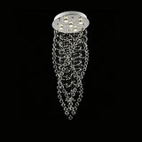 Elegant Multi Strand Waterfall Crystal Ceiling Lamp Long Vertical Crystal Chain Flush Mount Light For Large Living Room Stairwel