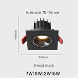 Recessed LED Ceiling Lamp Angle Adjustable 7W 24W Single/Double Head LED Spot lights Anti-Glare Downlight For Home Office Store