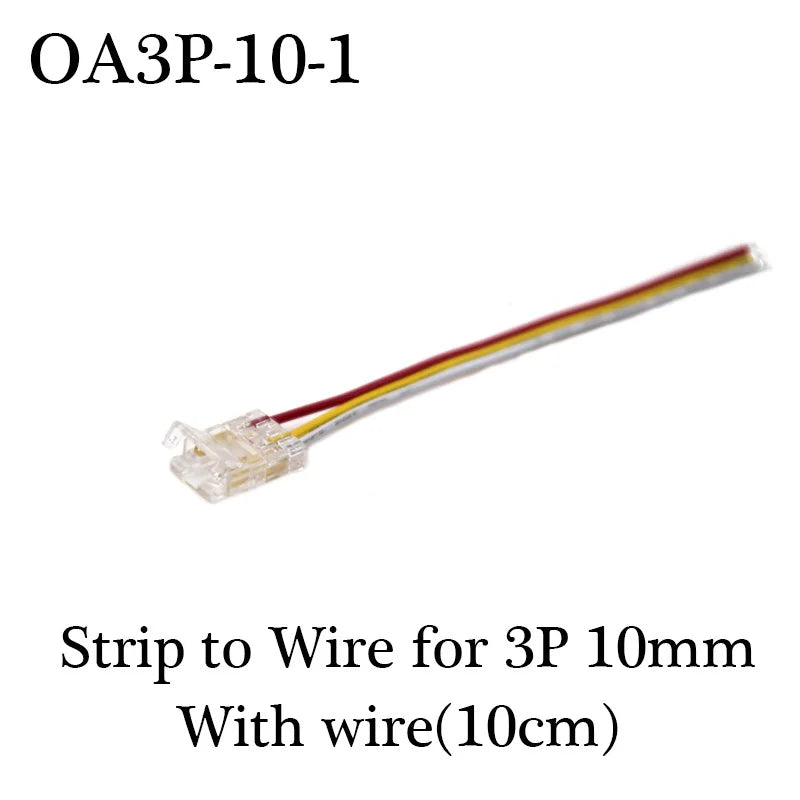 COB LED Wire Connector 5 8 10mm Connection Solderless Mini Buckle FCOB RGB CCT LED Strip Lights 2 3 4 Pin Connector With Wire