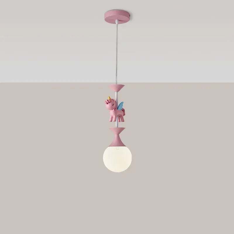 Modern Minimalist Children Room Pendant Light Carousel Boy Girl Bedroom Princess Decorate Creative Lovely Art High-end Warm LED