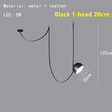 Leather Adjustable LED Ceiling Chandelier Nordic Home Appliance Handmade Dining Living Room Decoration Show Flat Pendant Lamp