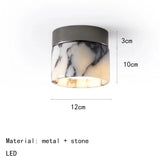 Nordic Lamp Marble Cylinder Natural Stone LED Ceiling Lamp Small Sconce Bedroom Home Decor Parlor Aisle Lighting Fixtures Metal