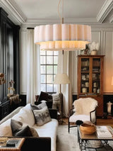 Japanese Wabi-Sabi Silk Fabric Pendant Light - Cloth Hanging Ceiling Chandelier Lamp Fixture for Living Room, Dining Room & Bedroom Decor